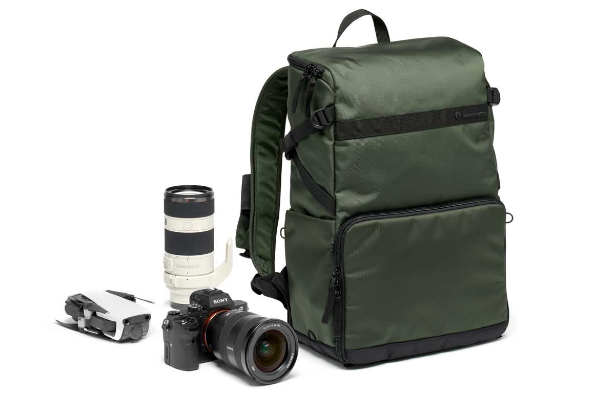 Slim camera backpack