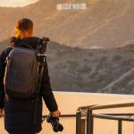 Man wearing Manfrotto backpack