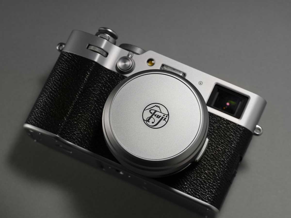 Limited edition Fujifilm X100VI showing lens cap with original Fuji logo