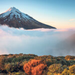 Colourful photograph of Mount Fuji